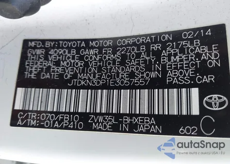2014 Toyota Prius Plug-In from USA, damaged, VIN JTDKN3DP1E3057557